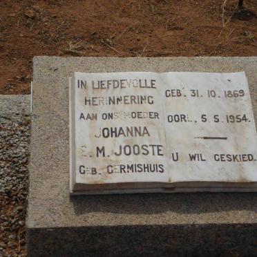 JOOSTE Johanna E.M. nee GERMISHUIS 1869-1954