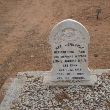 KRIEL Emmie Jacoba nee KUHN 1868-1954
