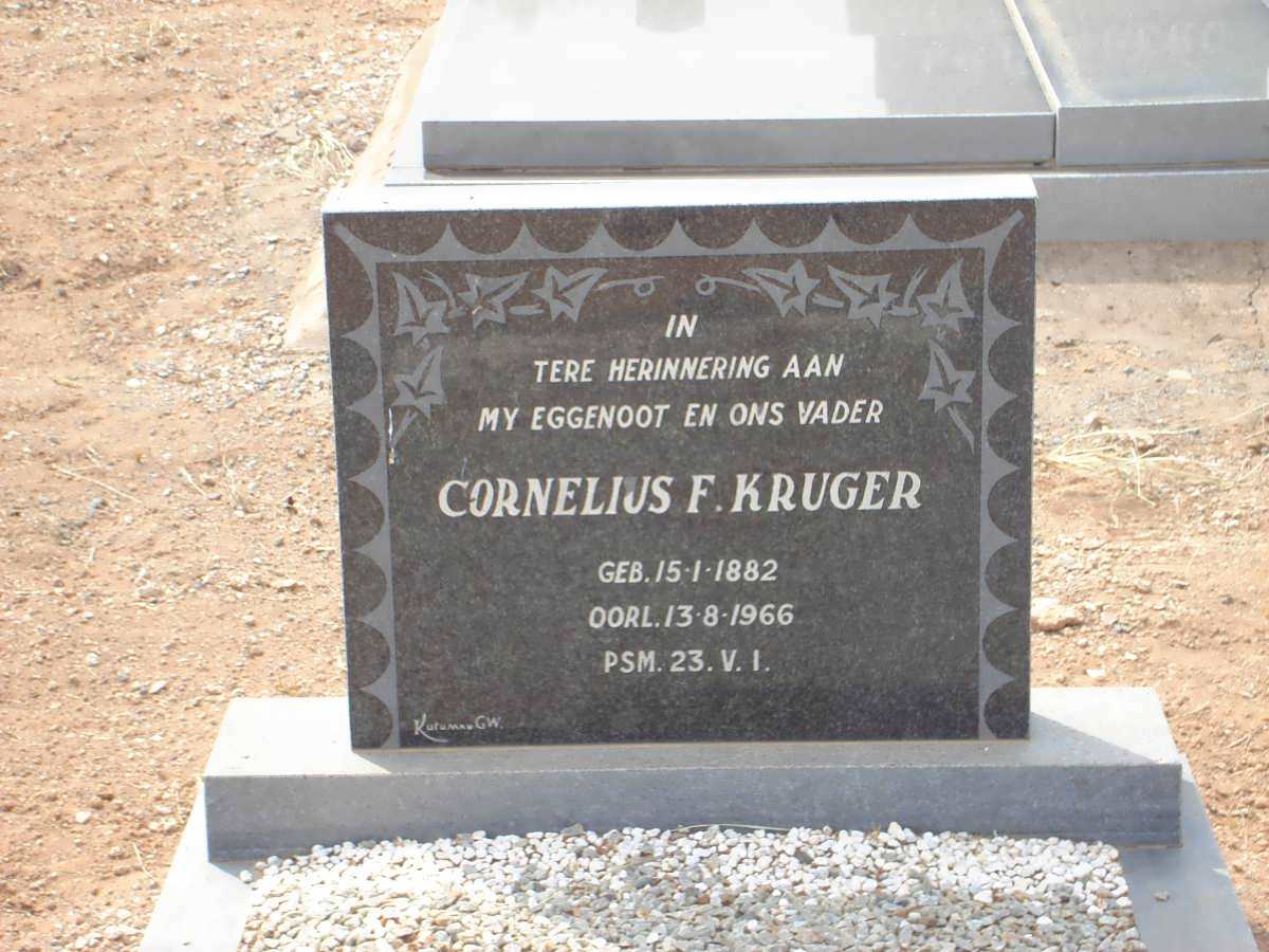 KRUGER Cornelius F. 1882-1966