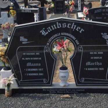 LAUBSCHER Maans 1917-2001 &amp; Martha 1928-