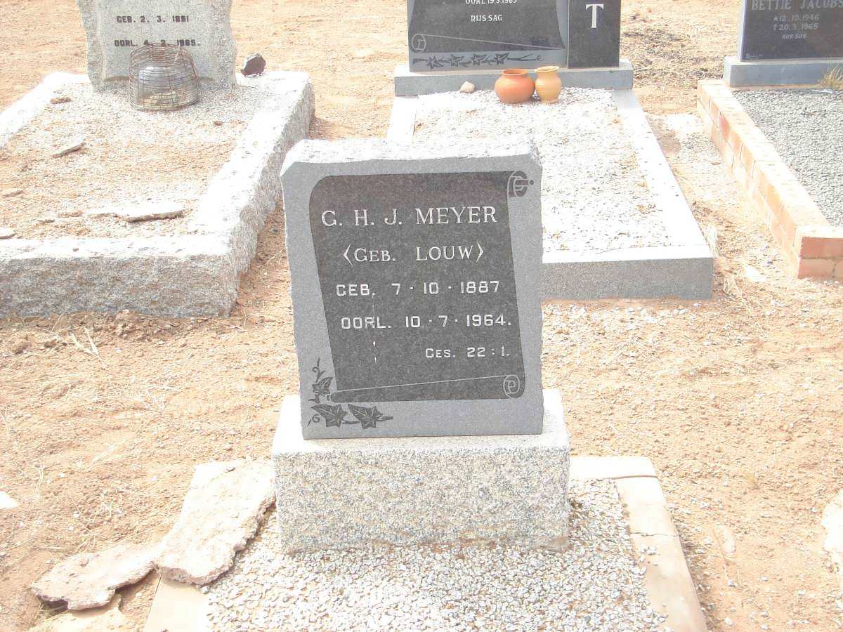 MEYER G.H.J. nee LOUW 1887-1964