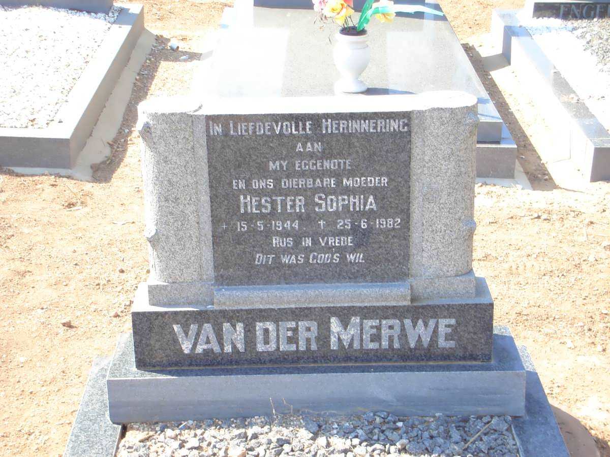 MERWE Hester Sophia, van der 1944-1982