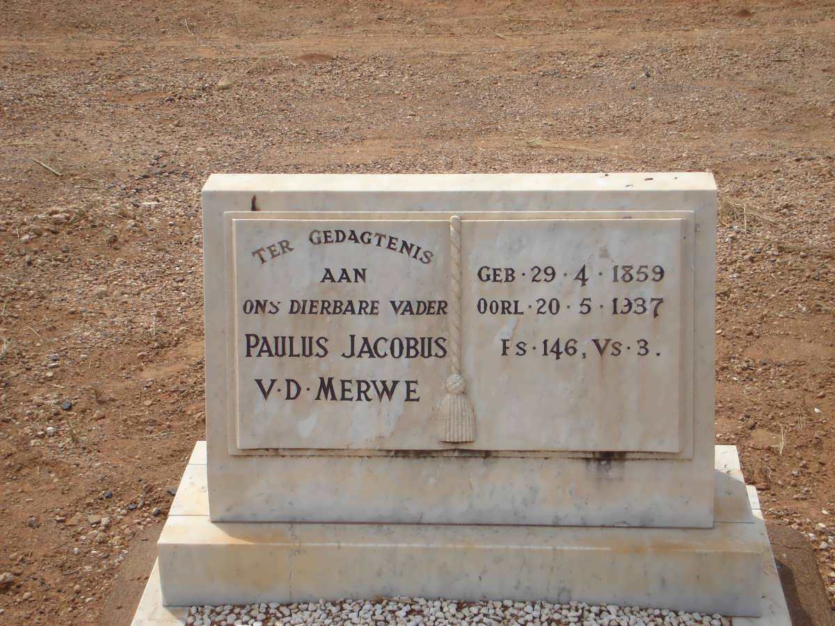 MERWE Paulus Jacobus, v.d. 1859-1937