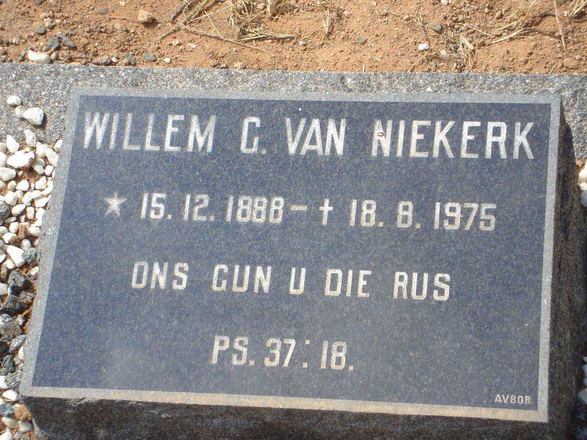 NIEKERK Willem G., van 1888-1975
