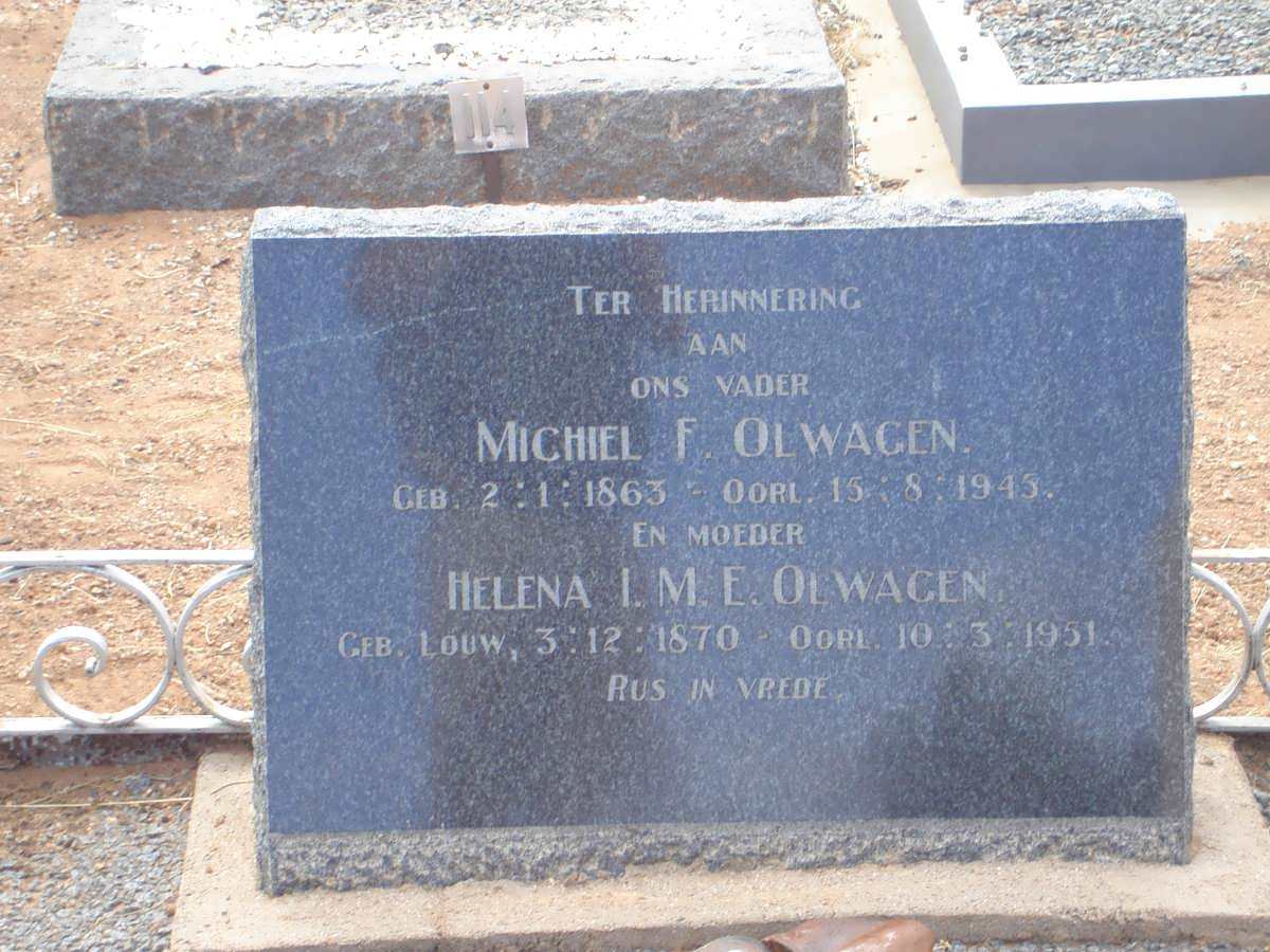 OLWAGEN Michiel F. 1863-1945 &amp; Helena I.M.E. LOUW 1870-1951
