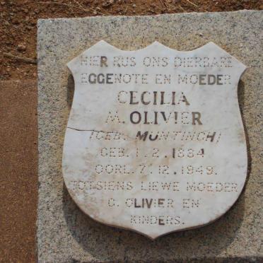 OLIVIER Cecilia M. nee MUNTINGH 1884-1949