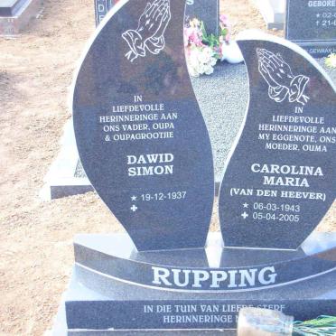 RUPPING Dawid Simon 1937- &amp; Carolina Maria VAN DER HEEVER 1943-2005