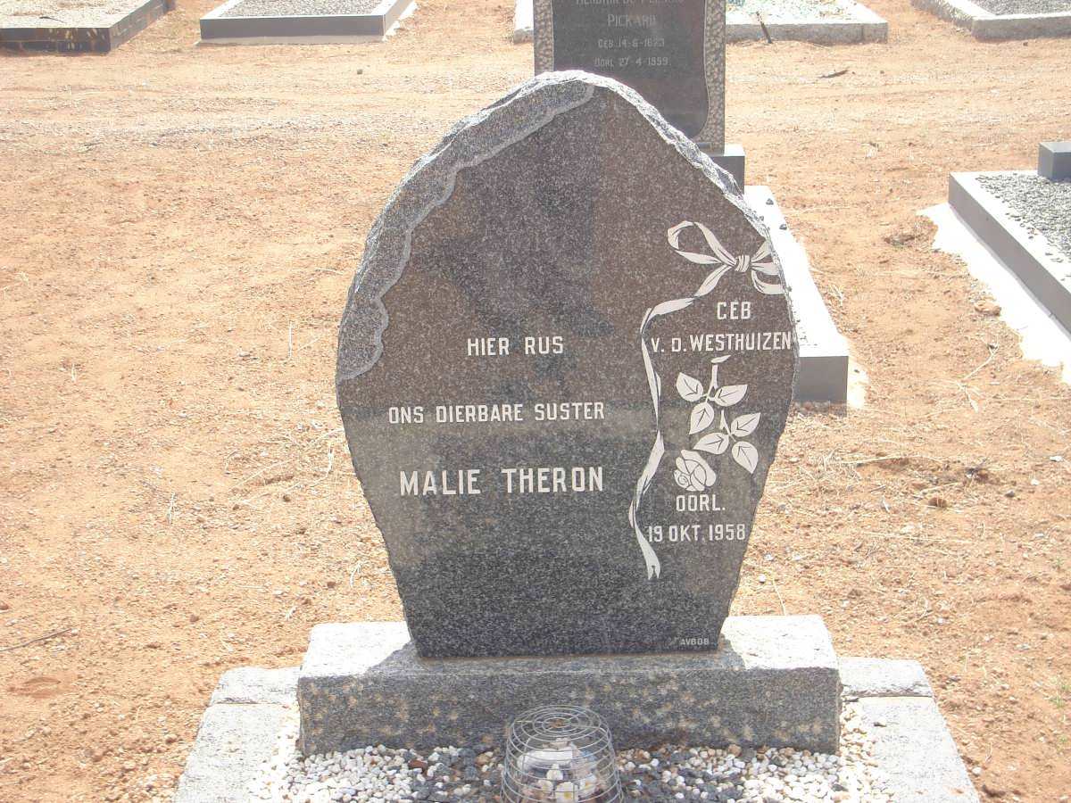 THERON Malie nee V.D. WESTHUIZEN -1958