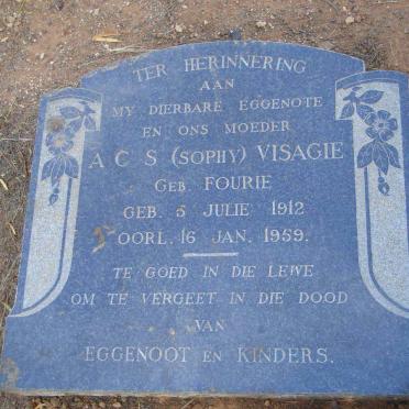 VISAGIE A.C.S. nee FOURIE 1912-1959