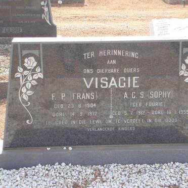 VISAGIE F.P.1904-1972 &amp; A.C.S. FOURIE 1912-1959