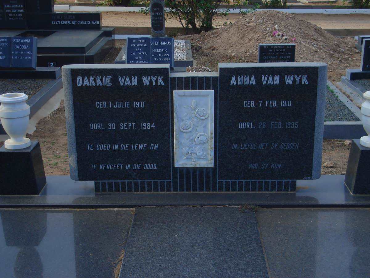 WYK Dakkie, van 1910-1984 &amp; Anna 1910-1995