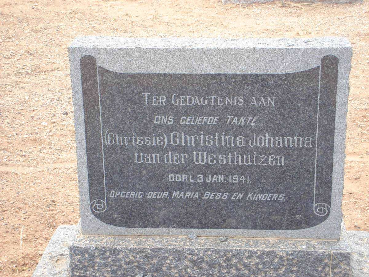 WESTHUIZEN Christina Johanna, van der -1941