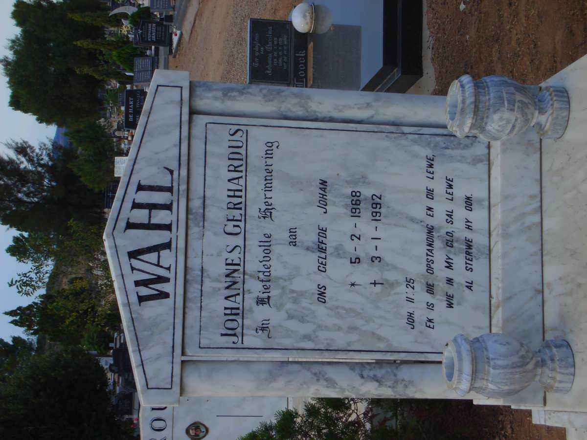 WAHL Johannes Gerhardus 1968-1992