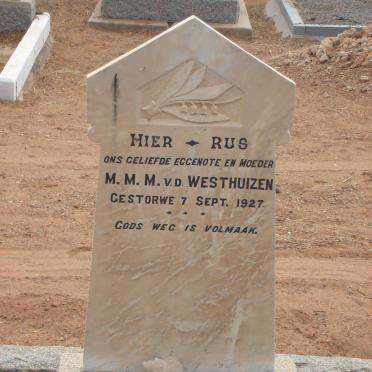 WESTHUIZEN M. M. M. , van der  -1927
