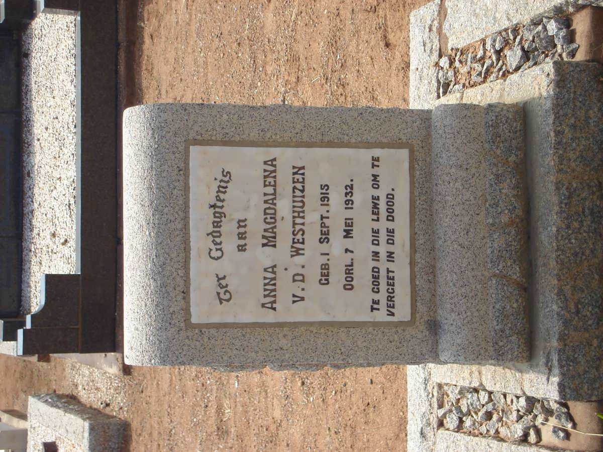 WESTHUIZEN Anna Magdalena , van der 1915-1932