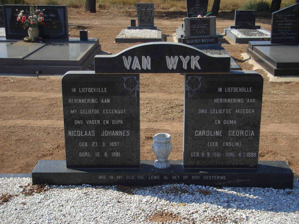 WYK Nicolaas Johannes, van 1897-1981 &amp; Caroline Georgia ENSLIN 1901-1998