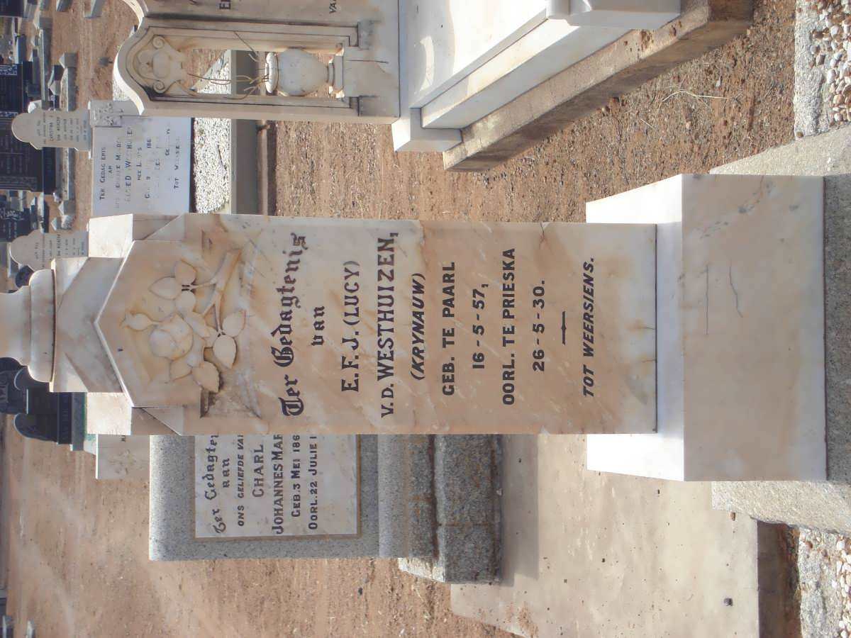 WESTHUIZEN E.F.J., van der nee KRYNAUW 1857-1930