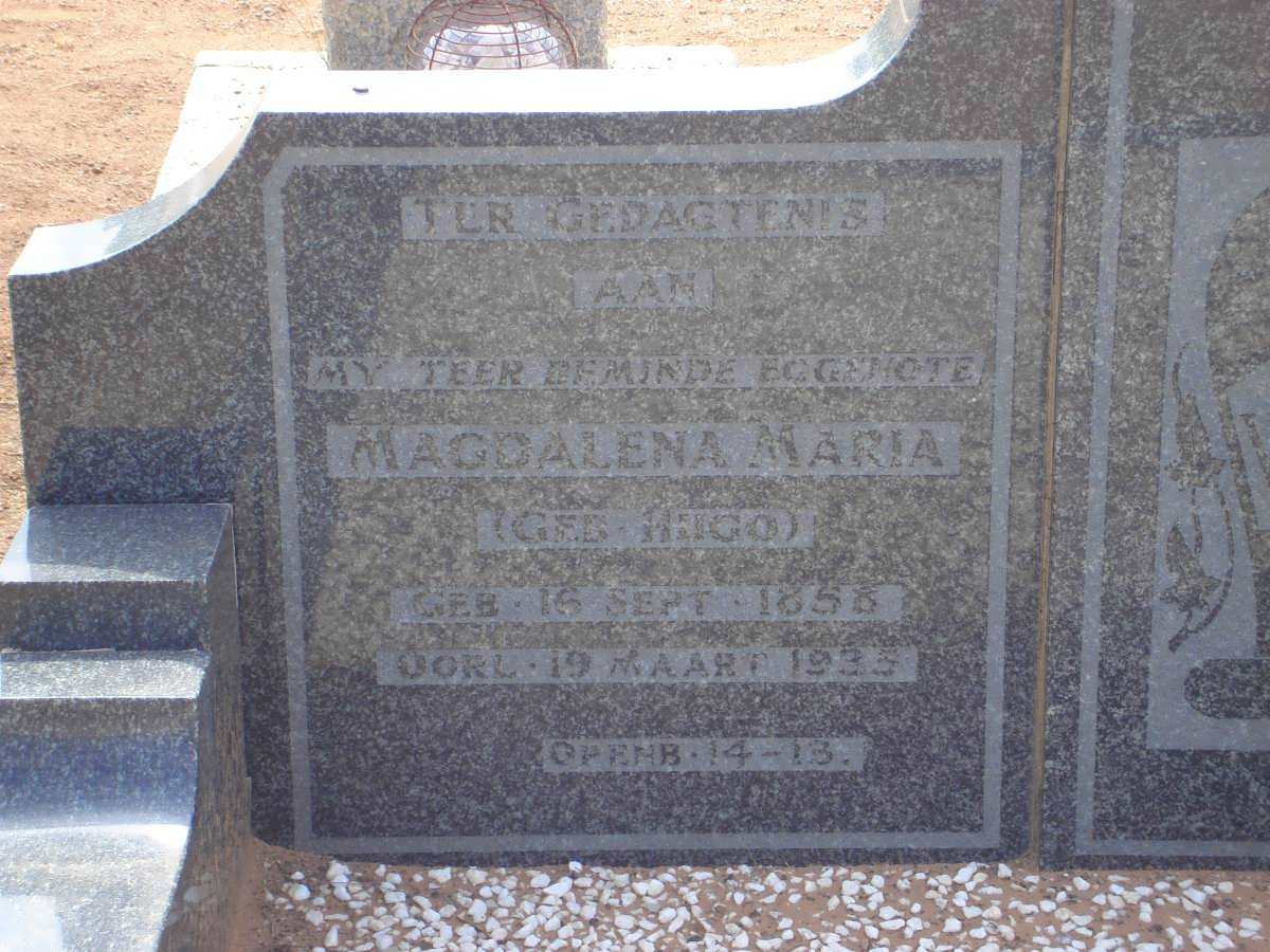 WESTHUIZEN Magdalena Maria, van der nee HUGO 1858-1935