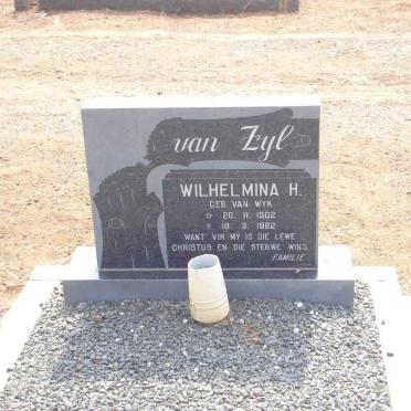 ZYL Wilhelmina H., van nee VAN WYK 1902-1982