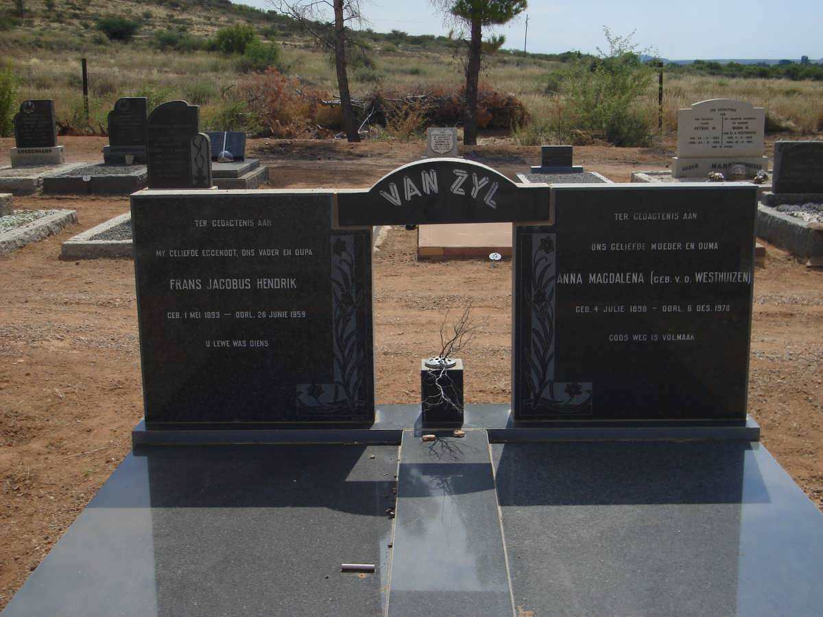 ZYL Frans Jacobus Hendrik, van 1893-1959 &amp; Anna Magdalena V.D. WESTHUIZEN 1898-1978