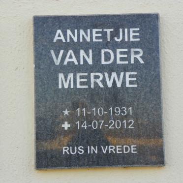 MERWE Annetjie, van der 1931-2012