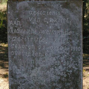 KRIEL Magdalena Welmmina Gerttruida 1910-1916