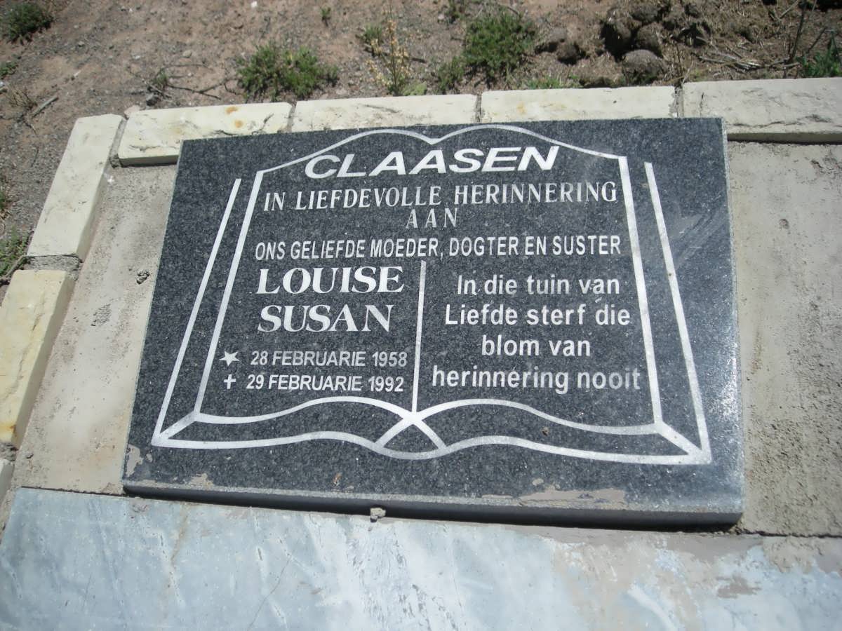 CLAASEN Louise Susan 1958-1992