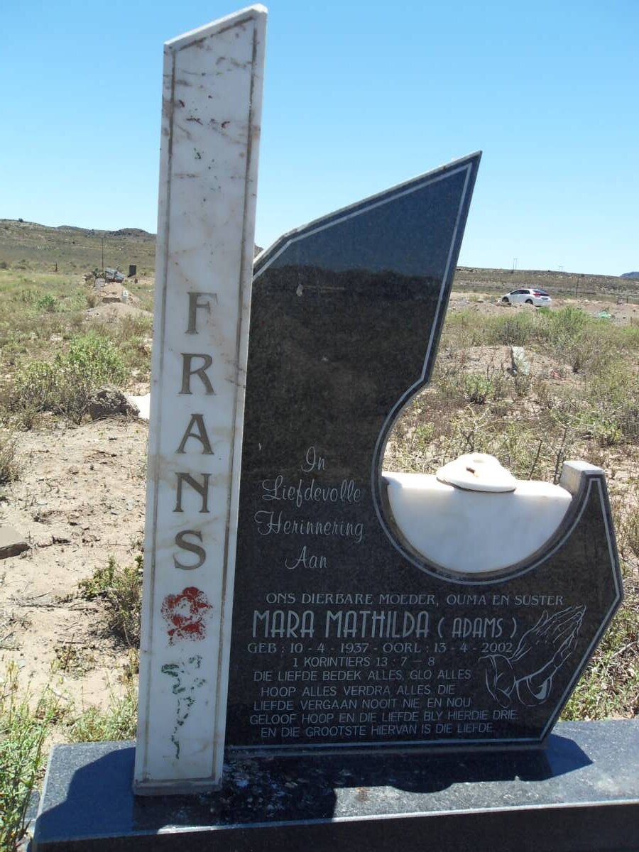 FRANS Mara Mathilda nee ADAMS 1937-2002