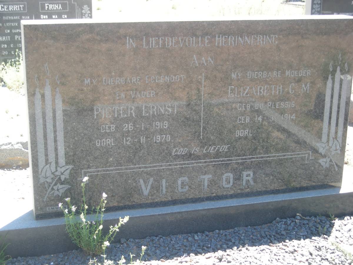 VICTOR Pieter Ernst 1919-1970 &amp; Elizabeth C.M. DU PLESSIS 1914-