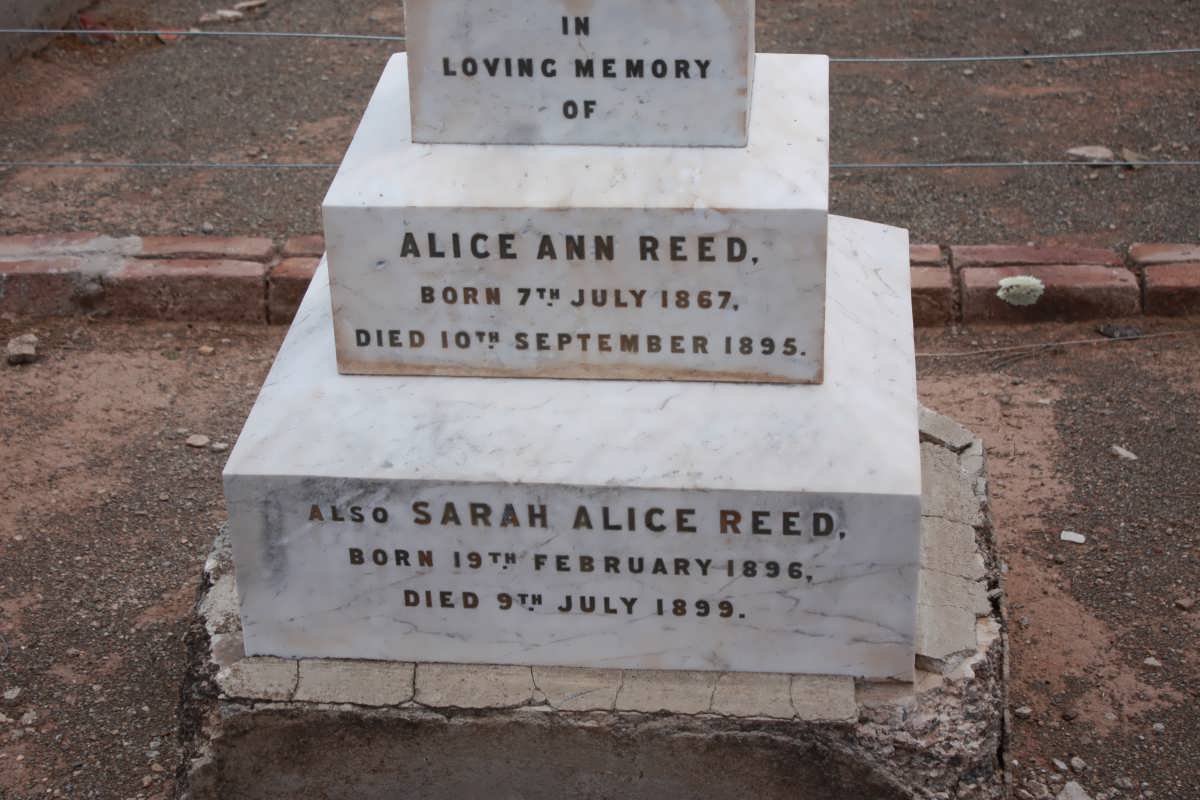 REED Alice Ann 1867-1895 :: REED Sarah Alice 1896-1899 