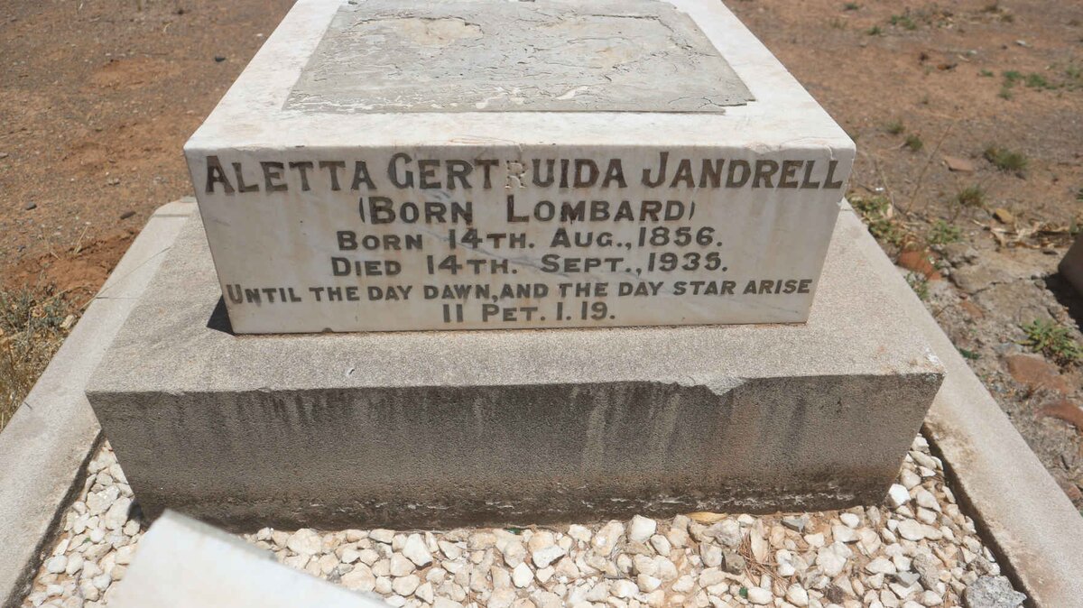 JANDRELL Aletta Gertruida nee LOMBARD 1856-1935