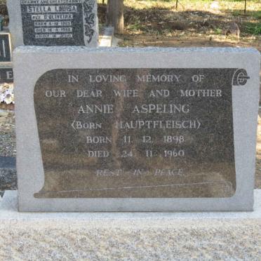 ASPELING Annie nee HAUPTFLEISCH 1898-1960
