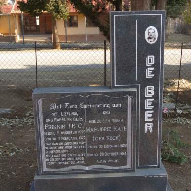 BEER F.C., de 1920-1972 &amp; Marjorie Kate KOCK 1925-1984