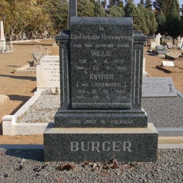 BURGER Willie 1872-1942 &amp; Esther LIEBENBERG 1880-1966