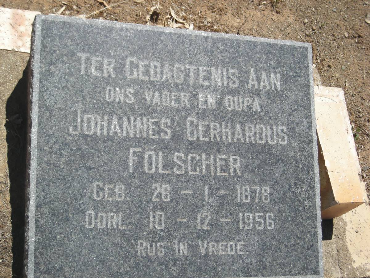 FOLSCHER Johannes Gerhardus 1878-1956