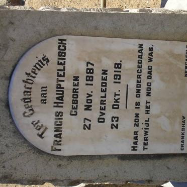 HAUPTELEISCH Francis 1887-1918