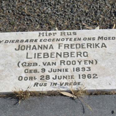 LIEBENBERG Hercules David Gerhardus 1895-1981 &amp; Johanna Frederika Van Rooyen 1893-1962