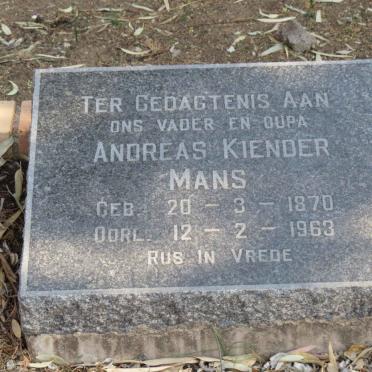 MANS Andreas Kiender 1870-1963