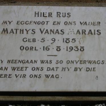 MARAIS Mathys Vanas 1857-1938