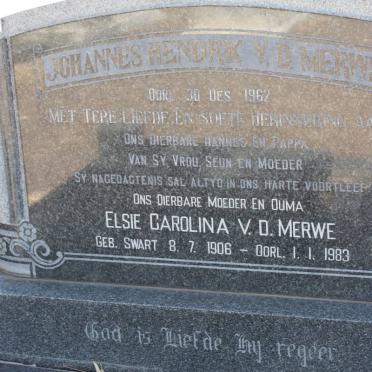 MERWE Johannes Hendrik, v.d. -1962 &amp; Elsie Carolina SWART 1906-1983
