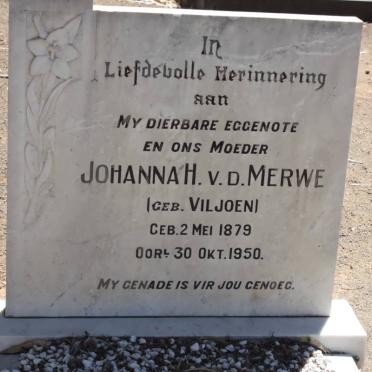 MERWE Johanna H., v.d. nee VILJOEN 1879-1950