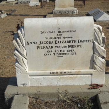 MERWE Anna Jacoba Elizabeth, van der, PIENAAR nee DANEEL 1847-1917