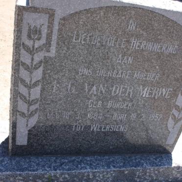 MERWE L.C., van der nee BURGER 18?4-1952