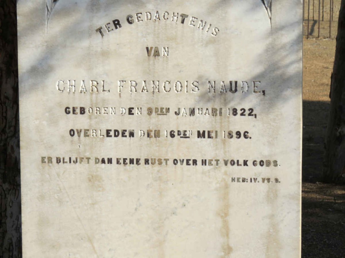 NAUDE Charl Francois 1822-1896 &amp; Helena Margaretha 1829-1900