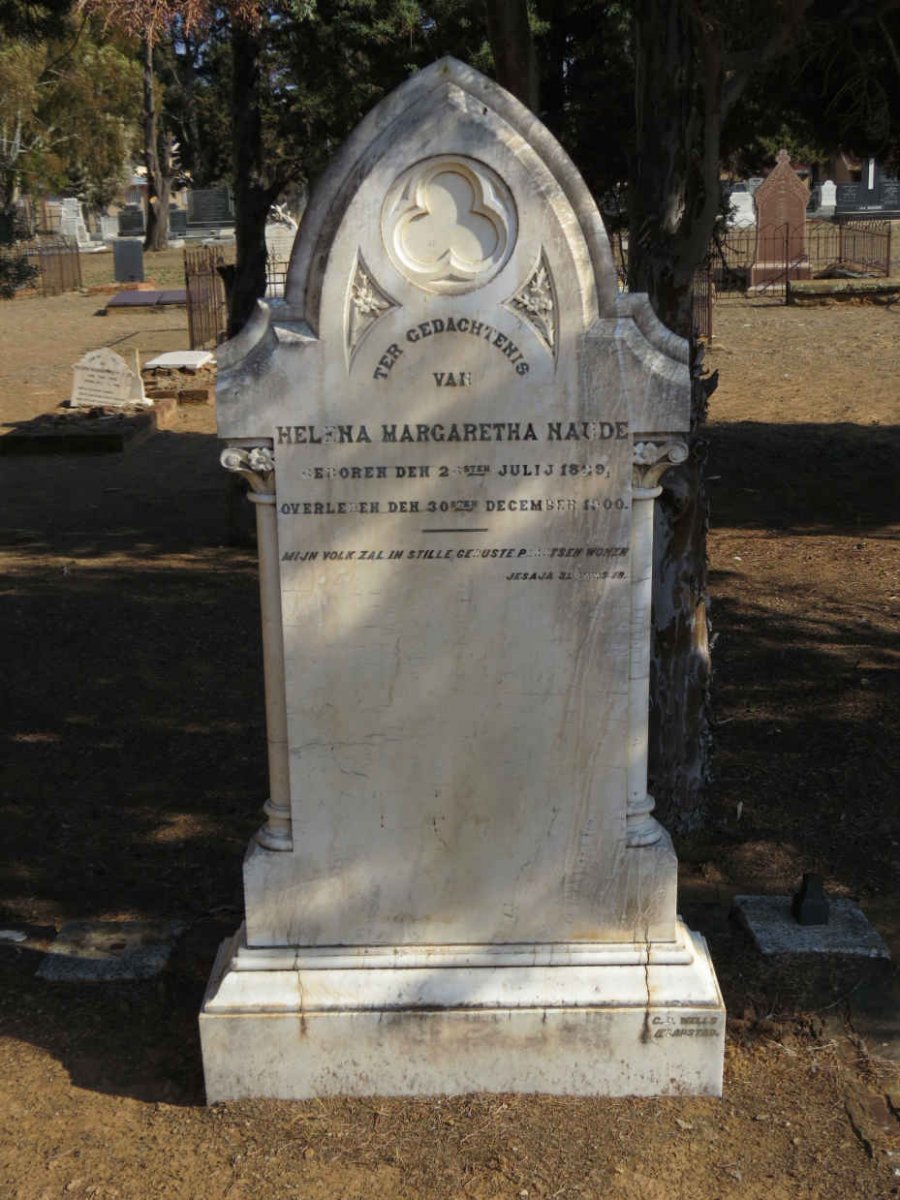 NAUDE Charl Francois 1822-1896 &amp; Helena Margaretha 1829-1900
