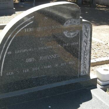 NIEKERK Dirk Johannes, van 1908-1957
