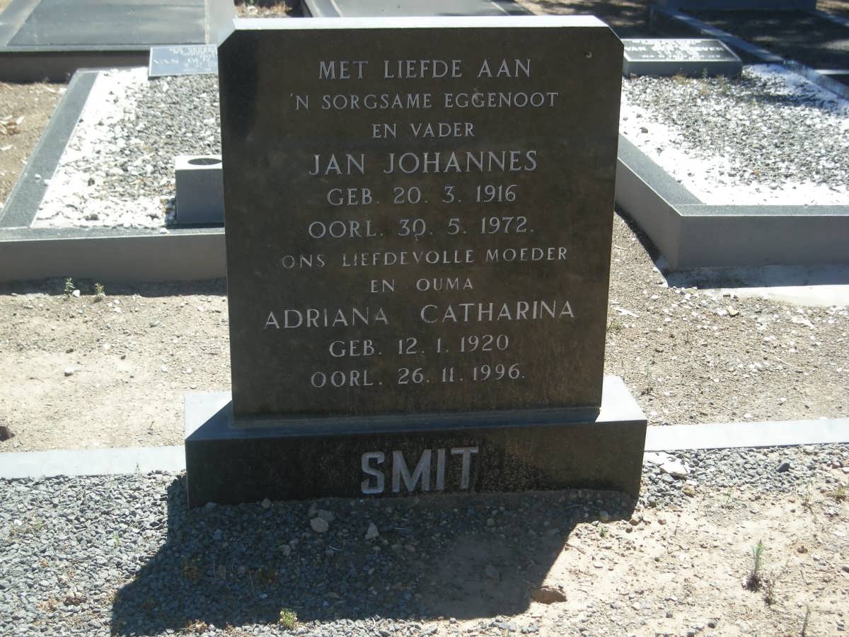 SMIT Jan Johannes 1916-1972 &amp; Adriana Catharina 1920-1006
