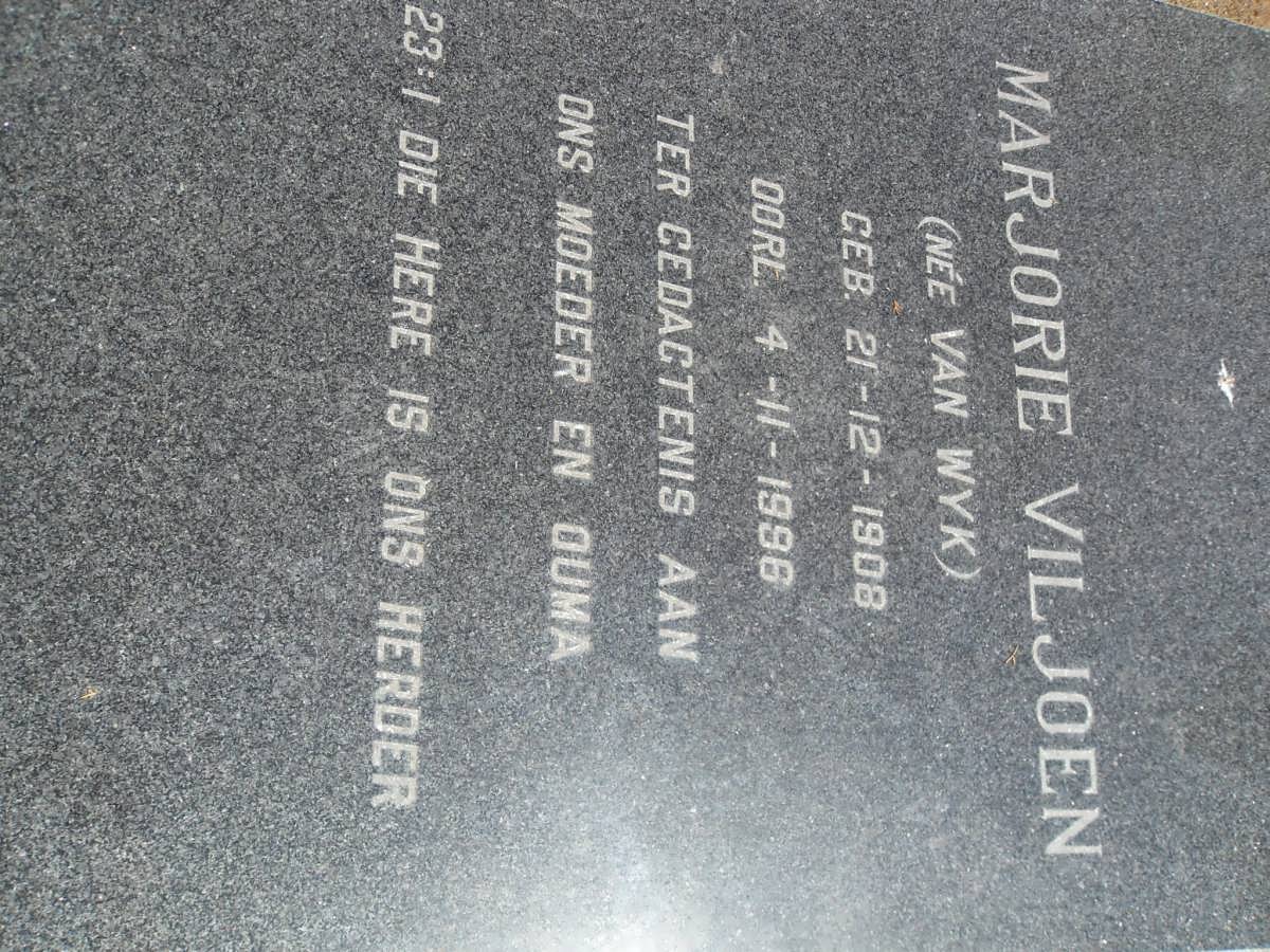 VILJOEN Marjorie nee VAN WYK 1908-1996