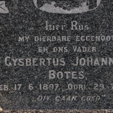 BOTES Gysbertus Johannes 1897-1963