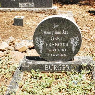 BURGER Gert Francois 1928-2002